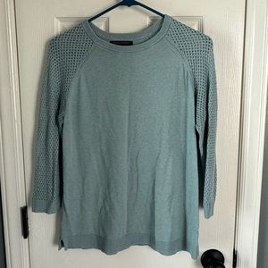Banana republic light blue knit top, neat sleeve detail, EUC